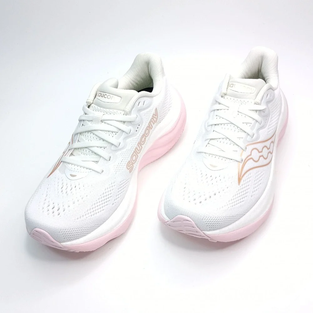 Saucony Ride 15 Running Shoes Women Size 8 White Pink Mesh S11055-151